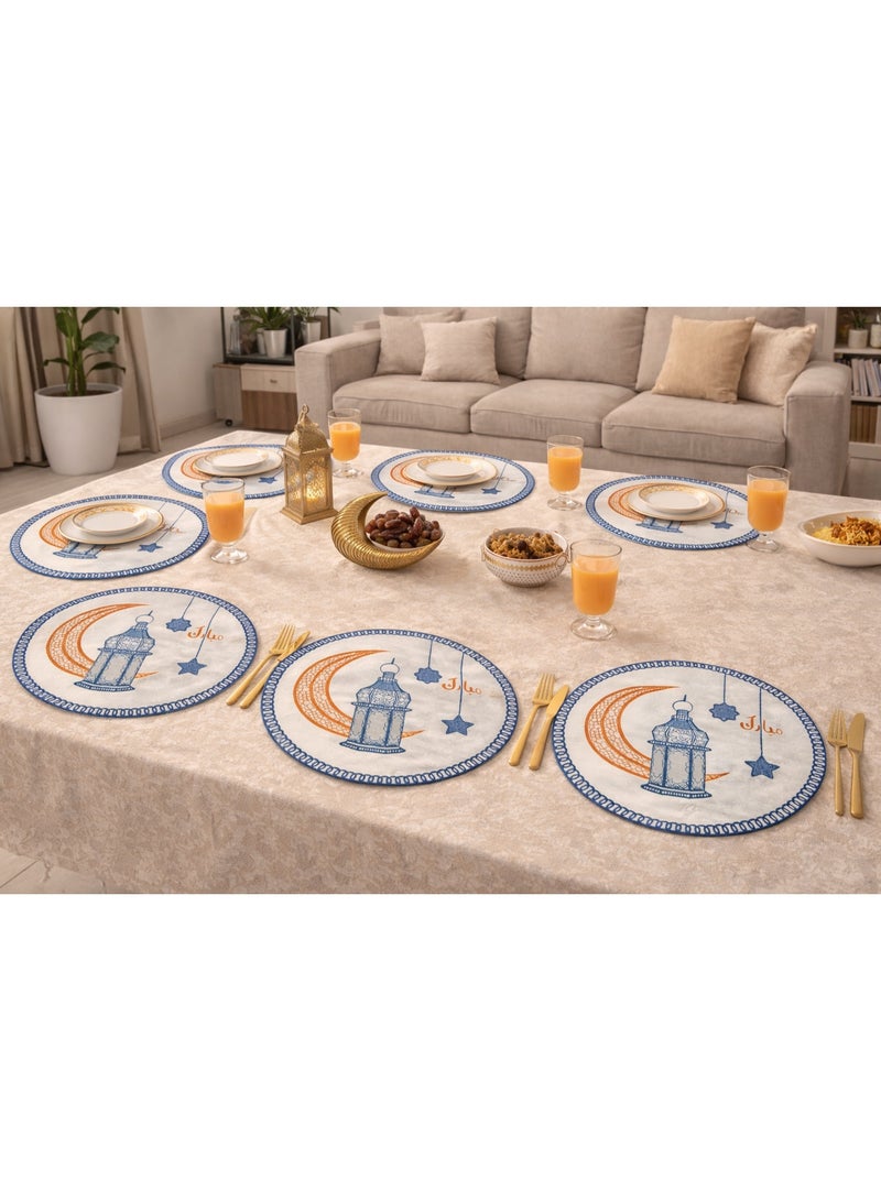 Set Of 12 Round Table Placemats & Coasters 37×37 Cm – Ramadan Home & Dining Table Decor - Image 3